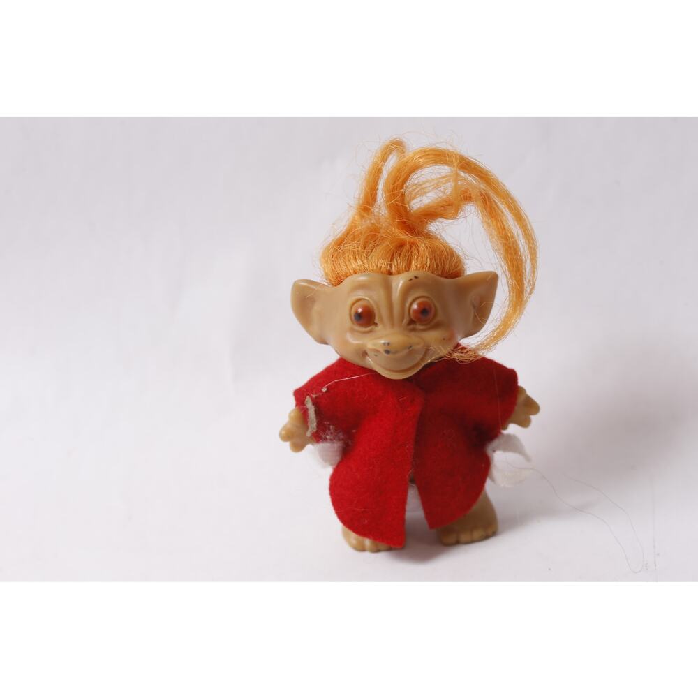 1960s Uneeda Wishnik Troll Doll Dressed Red Outfit Vintage ~ 260402-WH 1063